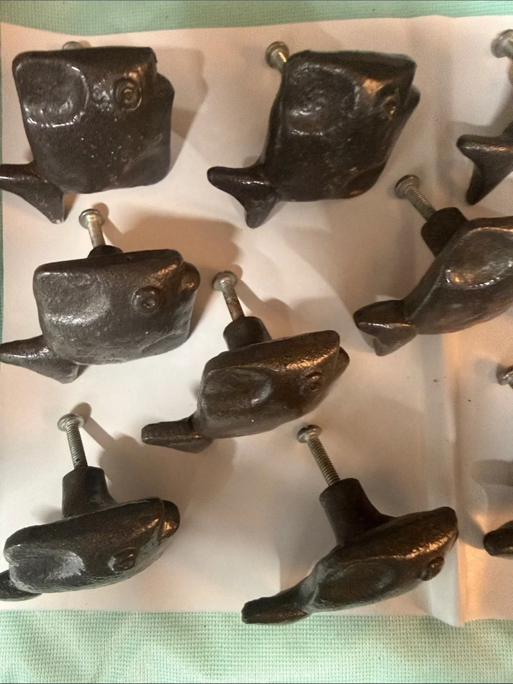 Set of 12 Black Fish Aquarium Ornaments with Mounting Pins